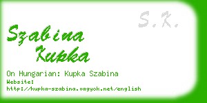 szabina kupka business card